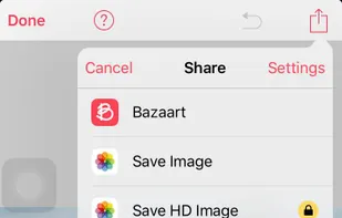 Upload your masterpiece to the Bazaart community or save it or even uplod it to your photoshop cloud.