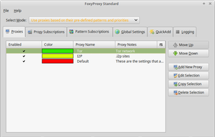 FoxyProxy screenshot 1