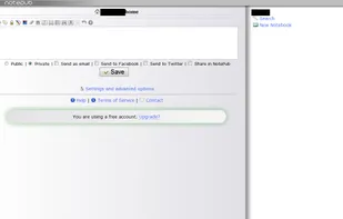 NotePub's simple interface. Certain fields have been censored for privacy.