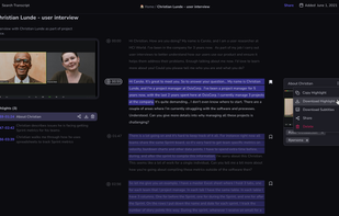 Video page with highlights