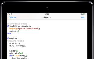 Built in editor with auto indent and syntax highlight
