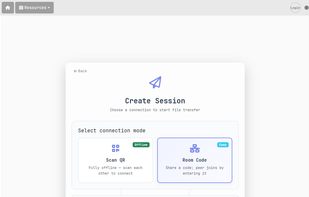 Create a session using a room code.