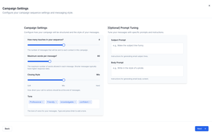 Complete control of prompts for each campaign