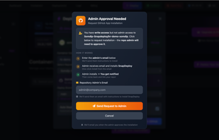 Restriction from github showing one time admin permission required to trigger deployment.