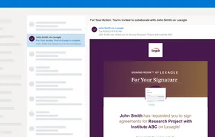 Request for e-signatures with Lexagle