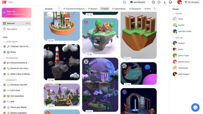 Womp - Discover Page with 3D assets