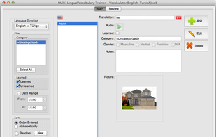 Multi-Lingual Vocabulary Trainer screenshot 1