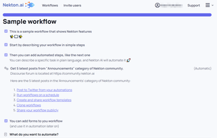 Automated workflow example
