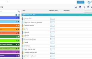 List view of Product Backlog