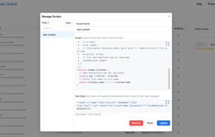 rename file with custom scripts