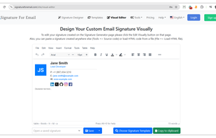 Email Signature Visual Editor