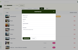 SpotBooker's 'Create a Spot' feature enables you to swiftly add new spaces using an intuitive and user-friendly interface.