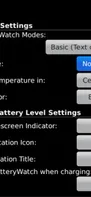 BatteryWatch Settings
