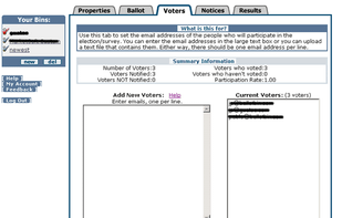 Setting the voter list