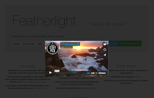Lightbox modal with Vimeo and featherlight