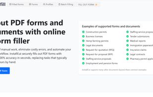 Instafill.ai home page
