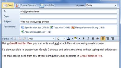 Write mail without the web browser