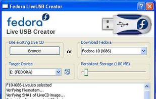 Fedora LiveUSB Creator screenshot 1