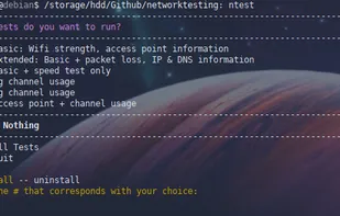 Main menu to select the tests you want to perform on your network