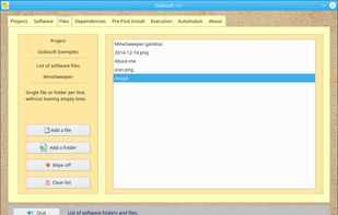 Add files and folders to the software list