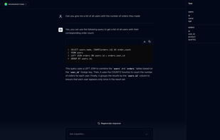 The app in dark mode