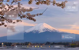 Countdown, Notes, Clock and Deadline. Mt Fuji 4K Video Background