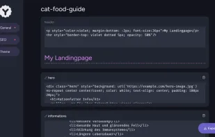 Yuwu.eu Website Sections Code Editor