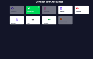 TwitterThread Connection Screen