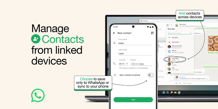 WhatsApp introduces contact storage across devices and plans to switch to usernames image