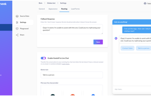 Custom fallback 'I don't know' response