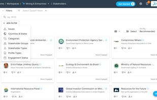 Easily and effectively find engagement pathways between two stakeholders.