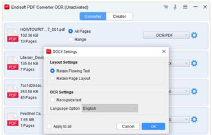 Enolsoft PDF Converter OCR screenshot 1