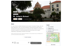 Preschool page with details