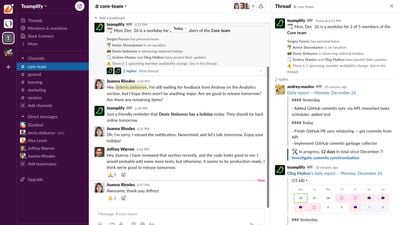 Do virtual daily standups in Slack, and get notified about your teammates availability