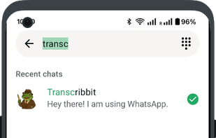 Find Transcribbit Contact and Hit Send