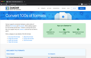 Support for hundreds of different formats - document, video, image, audio and more.