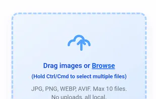 This is another view of the image resizer tool, showing the option to resize images by percentage instead of fixed dimensions. The sliders allow users to set the resize percentage and output quality, ensuring quick and customizable image optimization—all without uploads.