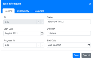 Online Gantt screenshot 2