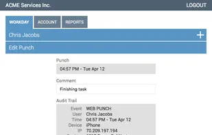 Webtimeclock screenshot 3