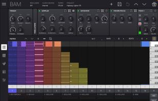 BAM Matrix panel for clip/scene launching and song arrangement