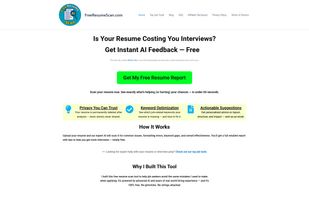 FreeResumeScan.com home page screenshot