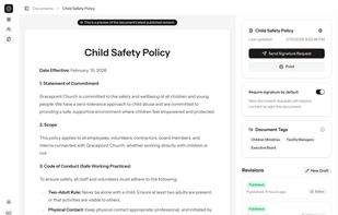 Edit or upload your documents and track revisions in ClearPolicy