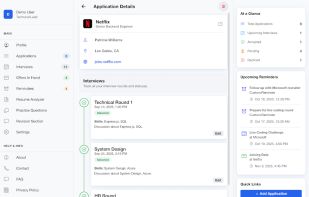 Manage all interviews and get interview question & answer suggestions based on your skills and experience.