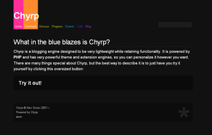 Chyrps Website, using Chyrp as a backend