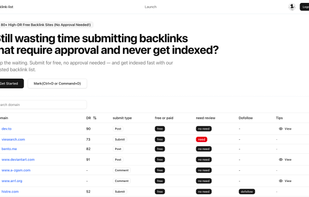Backlink List screenshot 1