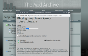 The built-in playe for tracker music