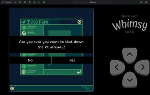 In-game view with dialogue options