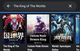Example lightnovel search in "Browse" tab in LNReader.