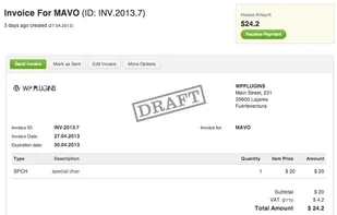 WP PRO Invoicing System screenshot 1
