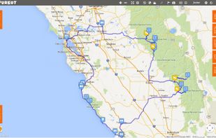 Add stops by clicking on map. You can also just fill in the name of the place or its  address.